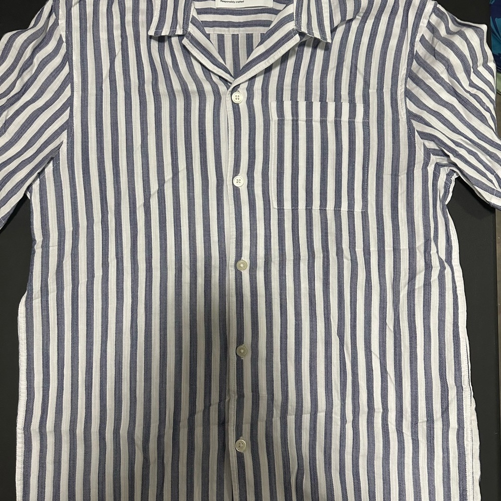 Men's Blue Striped Shirt selected homme small fits like medium